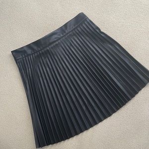 LULUS ft better luck next time vegan leather pleated mini skirt-Black